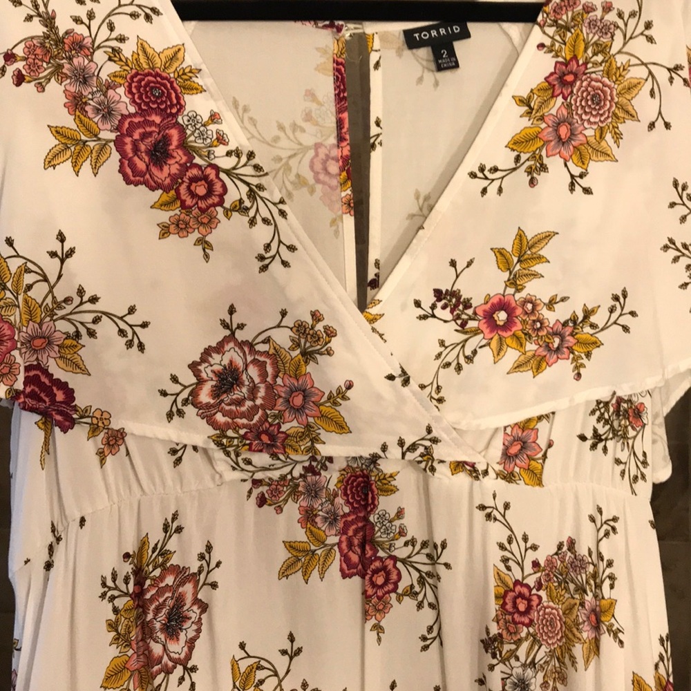 Torrid White floral dress
